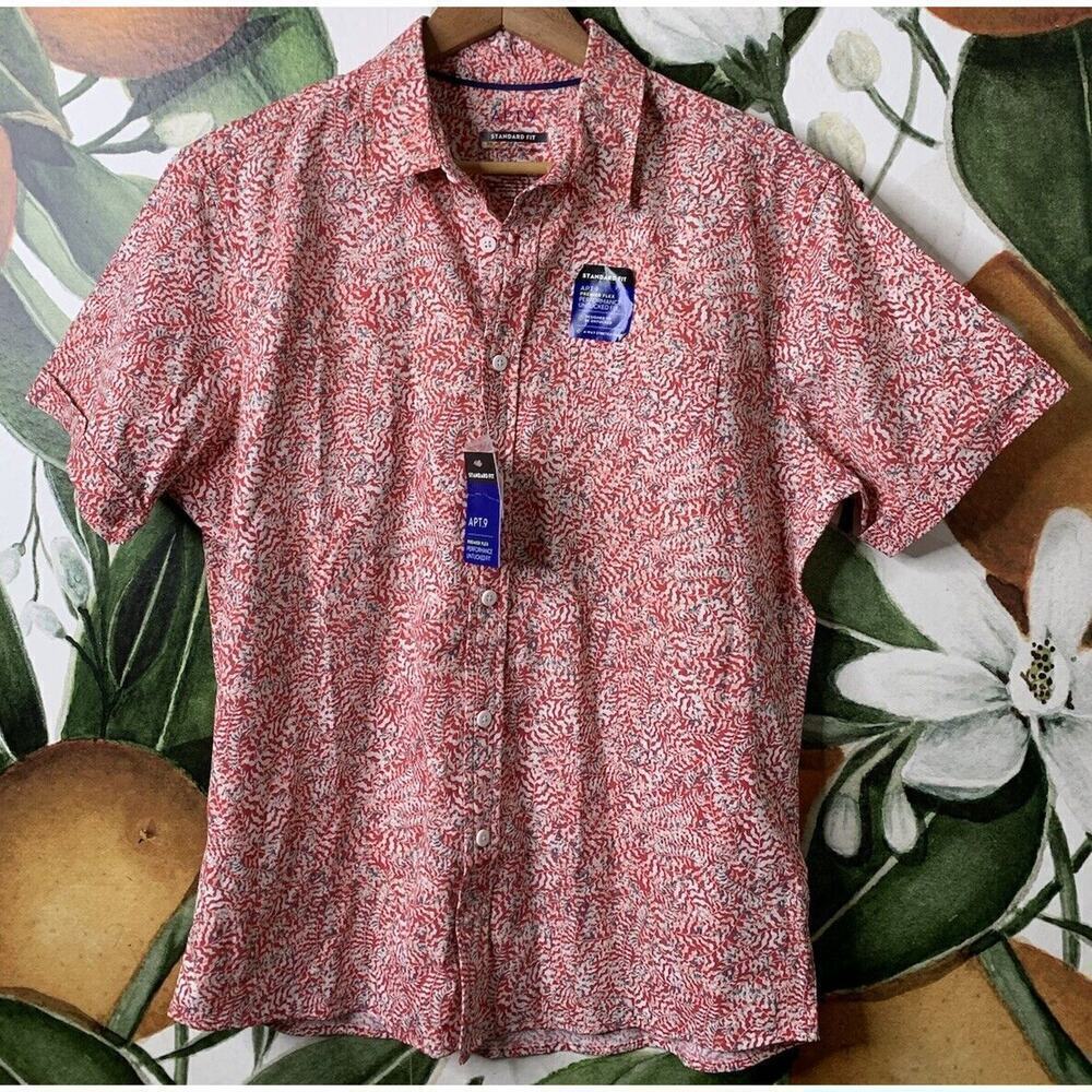 Apt. 9 Medium Standard Fit Performance Untucked F… - image 1